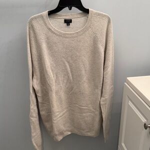 J. Crew Men's Cream Waffle Crewneck Sweater